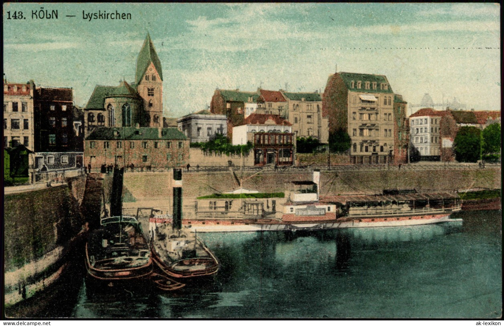 Ansichtskarte Köln Lyskirchen - Rheindampfer 1912 - Köln