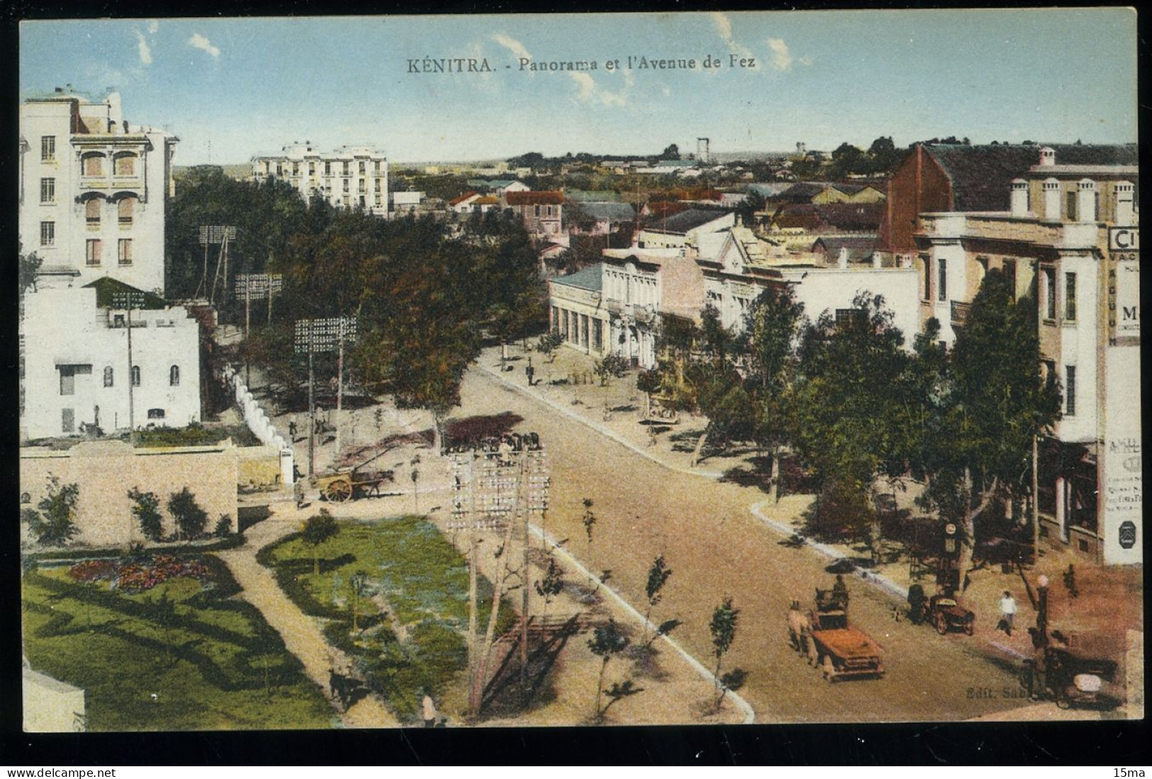 KENITRA Panorama De L'Avenue De Fez 1928 Sabas - Otros & Sin Clasificación