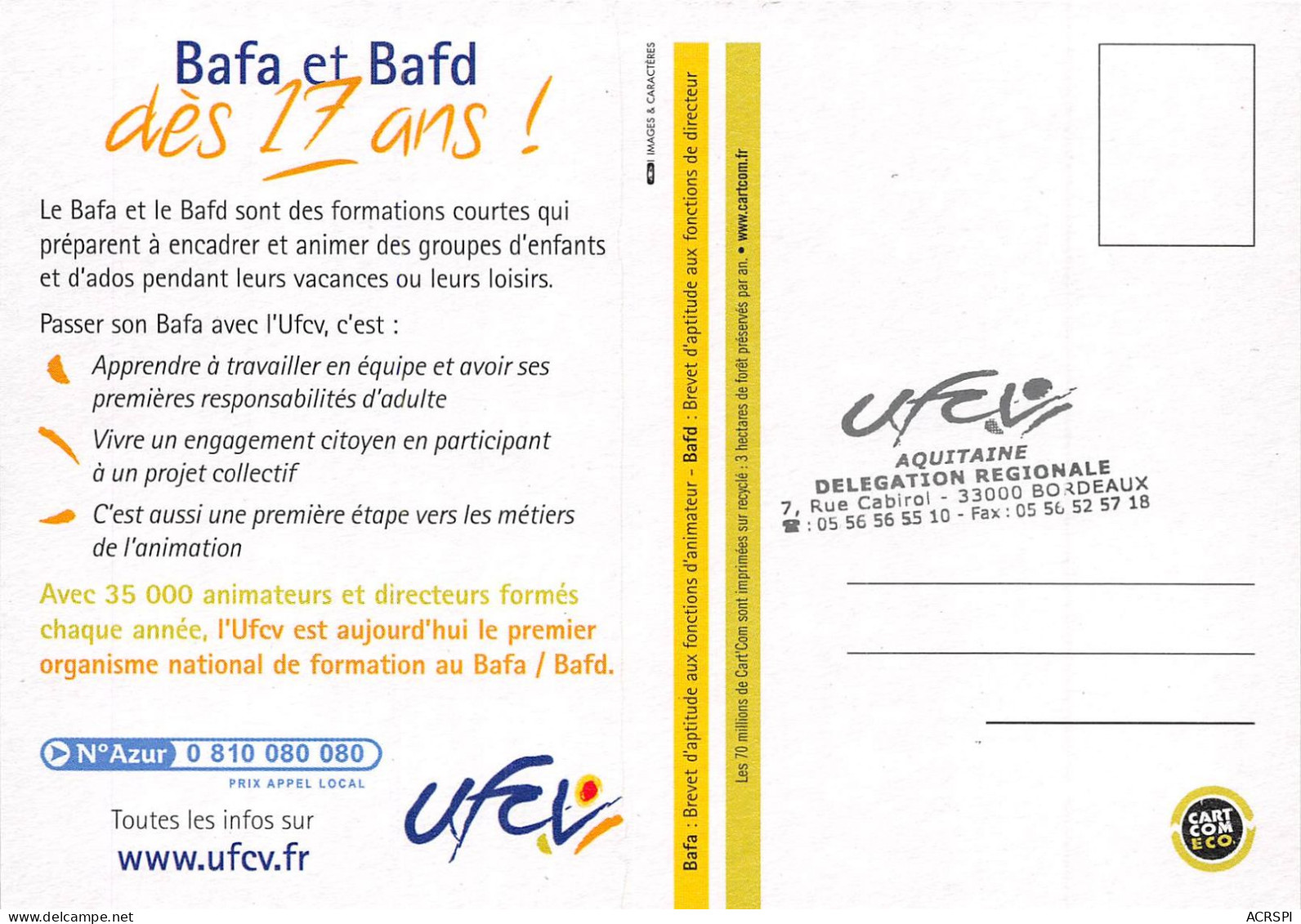 UFCV Le Bafa C Est Un Choix 9(scan Recto-verso) MB2314 - Advertising