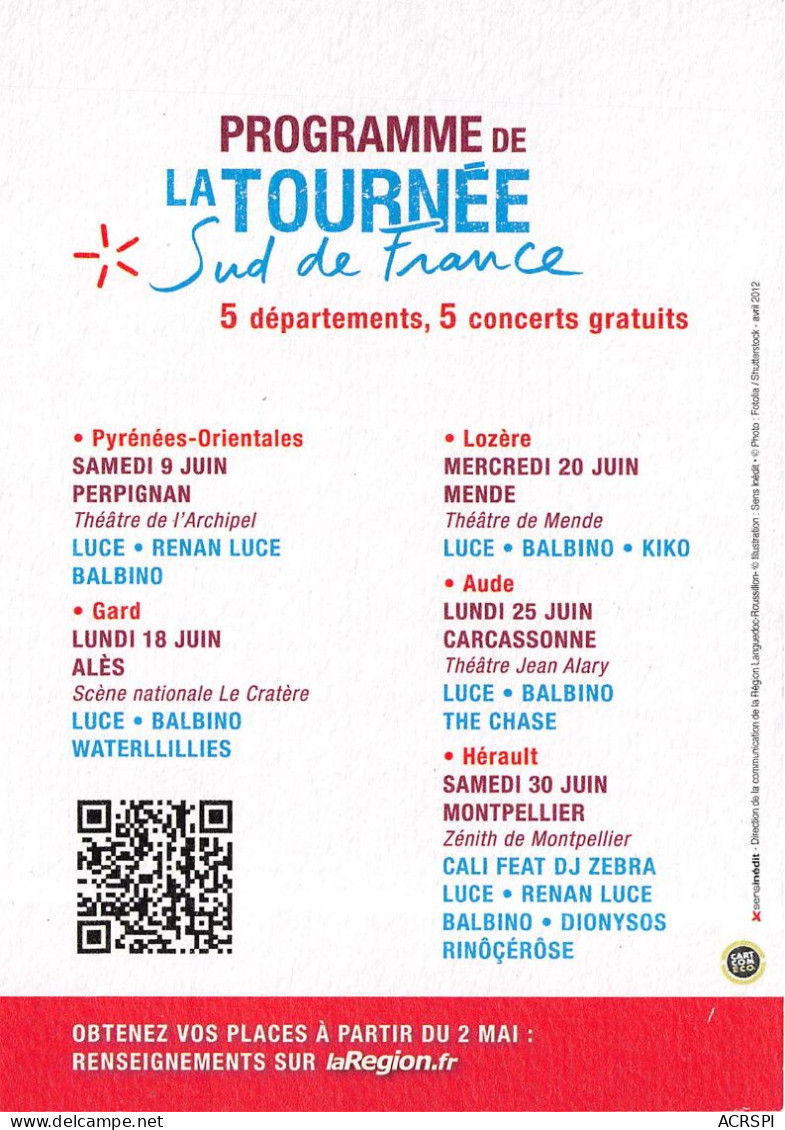 LA TOURNEE DU SUD DE LA FRANCE 2012 Languedoc Roussilon 21(scan Recto-verso) MB2311 - Publicité