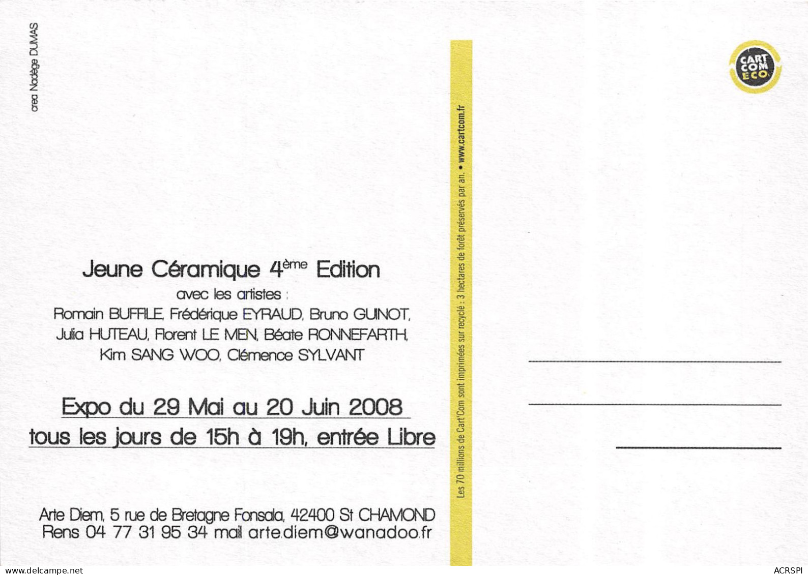 Jeune Ceramique EXPO ST CHAMOND 11(scan Recto-verso) MB2310 - Publicité