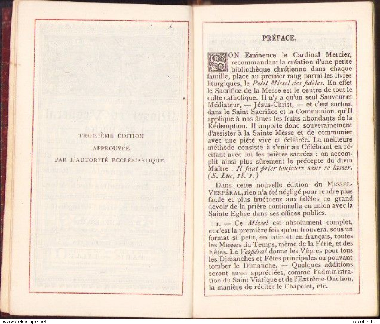 Missel Et Vesperal Conforme Au Missel Et Au Breviaire Romains. Texte Latin Et Francais No126 1911 690SPN - Oude Boeken