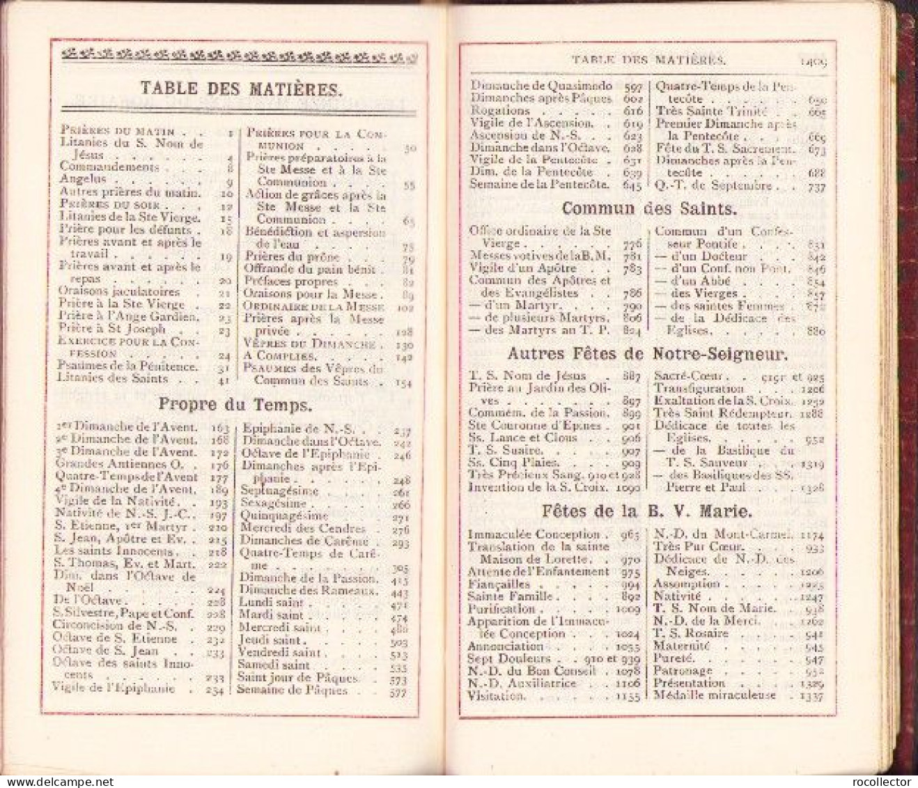 Missel Et Vesperal Conforme Au Missel Et Au Breviaire Romains. Texte Latin Et Francais No126 1911 690SPN - Old Books