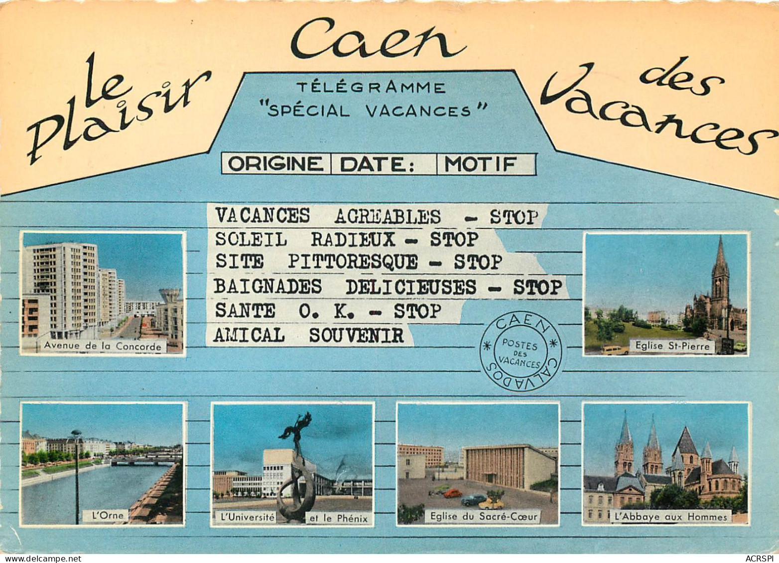 CAEN Le Plaisir Des Vacances 5(scan Recto-verso) MB2391 - Caen