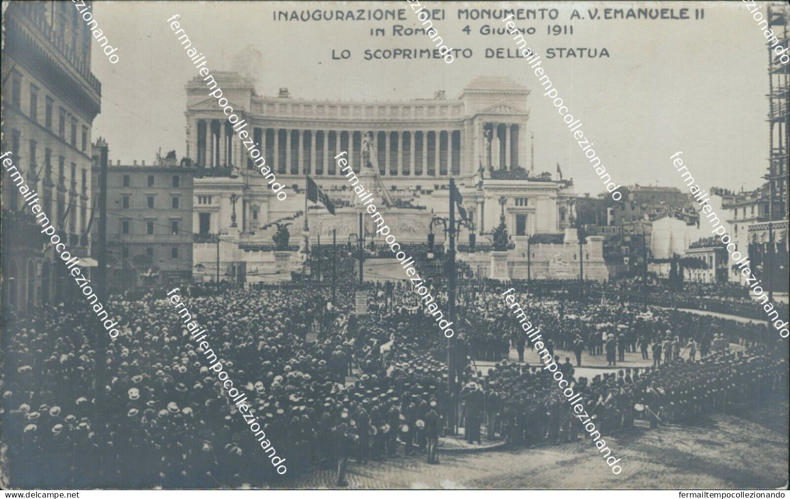 Ac930 Cartolina Roma Citta' Inaugurazione Del Monumento A Vittorio Emanuele II - Altri & Non Classificati