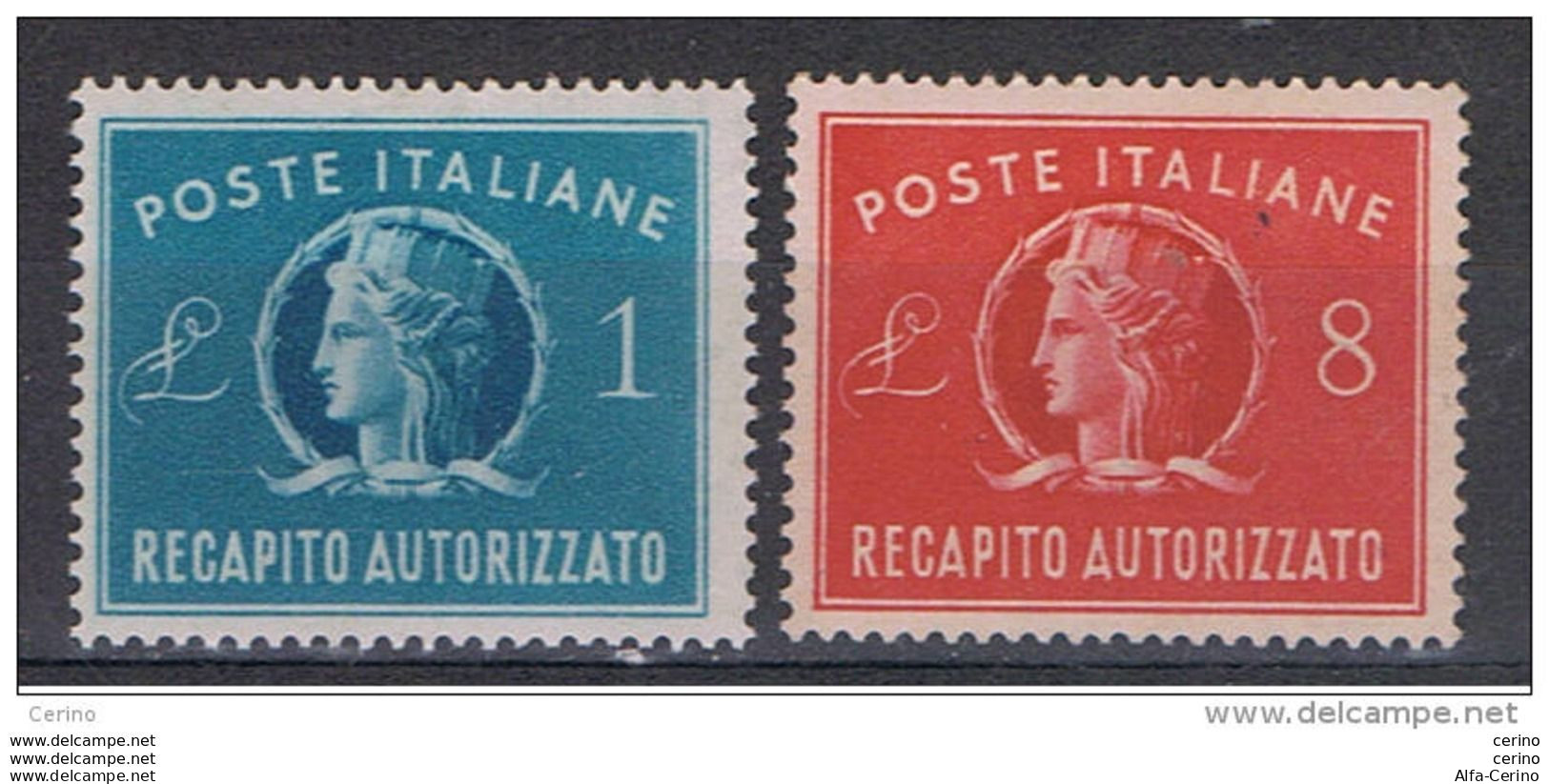 REPUBBLICA:  1947  RECAPITO  AUTORIZZATO  -  S. CPL. 2  VAL. N. -  SASS. 8/9 - Express/pneumatic Mail