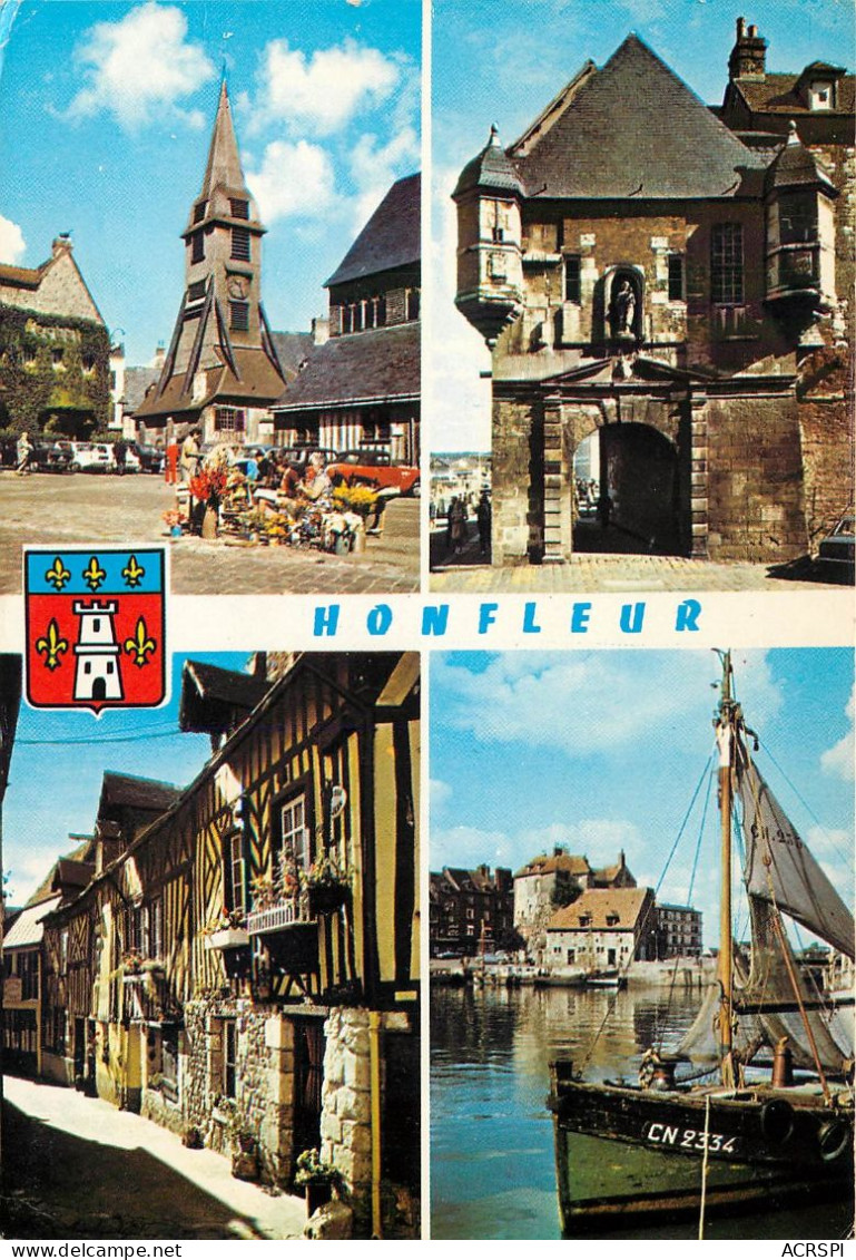 HONFLEUR L Eglise Ste Catherine La Lieutenance Une Vieille Rue Le Vieux Bassin 11(scan Recto-verso) MB2381 - Honfleur