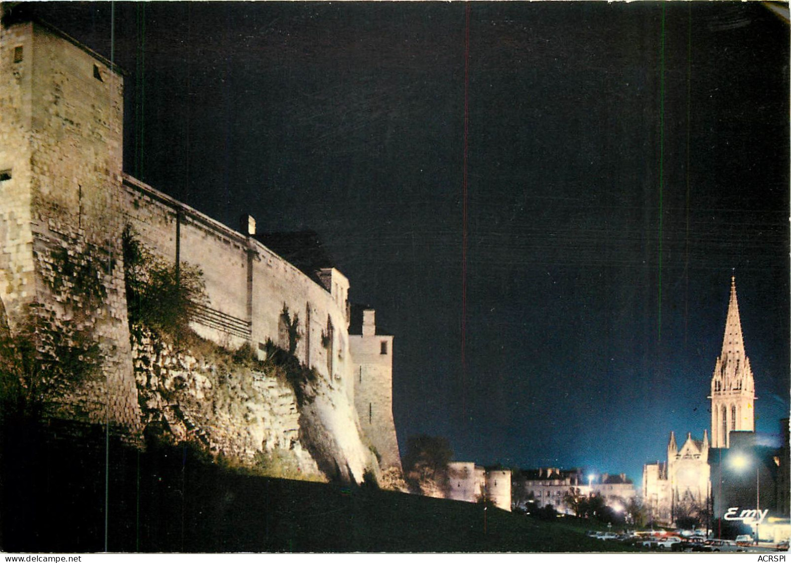 CAEN Les Remparts Du Chateau Illumines Au Dernier Plan L Eglise St Pierre 23(scan Recto-verso) MB2379 - Caen