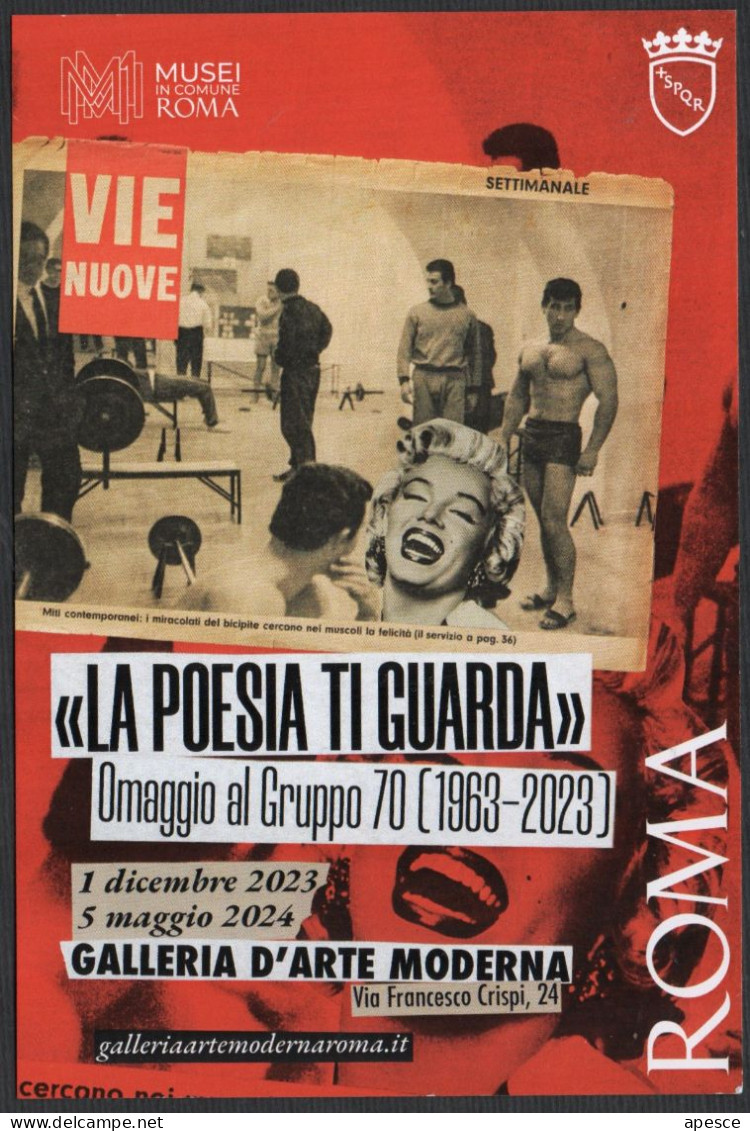 ITALIA - ROMA - GALLERIA D'ARTE MODERNA - LA POESIA TI GUARDA - OMAGGIO AL GRUPPO 70 (1963-2023) - PROMOCARD - I - Museen