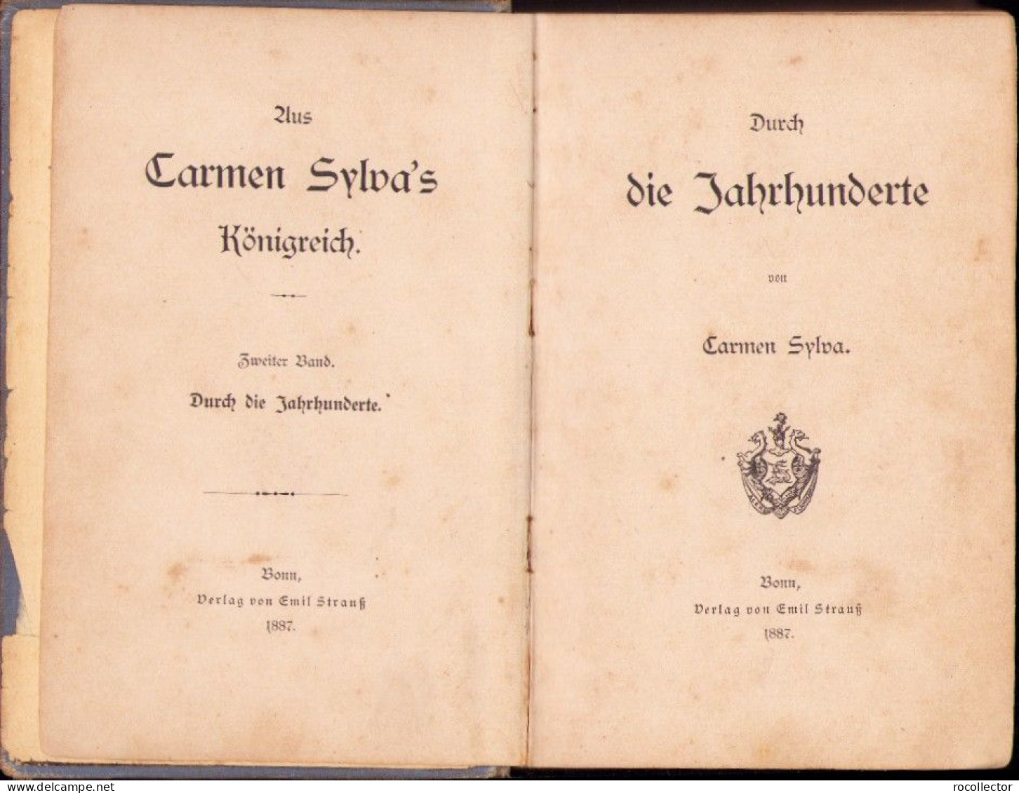 Durch Die Jahrhunderte Von Carmen Sylva 1887 Bonn 689SPN - Oude Boeken