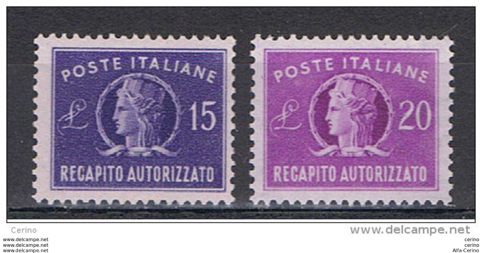 REPUBBLICA:  1949/52  RECAPITO  AUTORIZZATO  -  S. CPL. 2  VAL. N. -  SASS. 10/11 - Express/pneumatic Mail