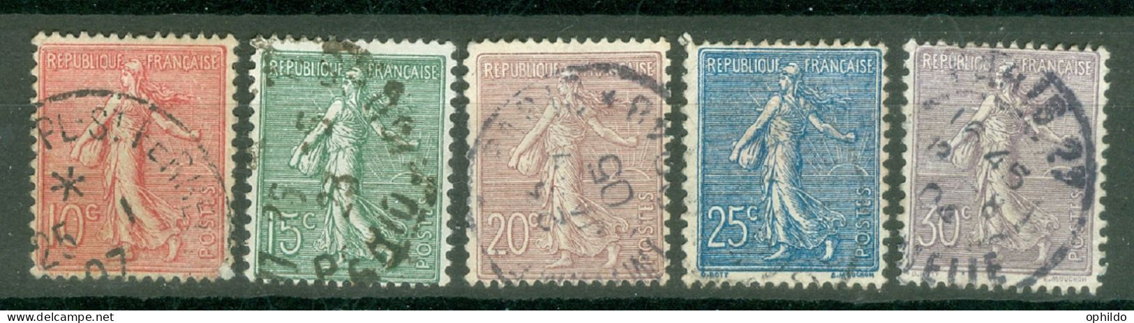 France Yv 129/133 Ob B/TB  - Gebruikt