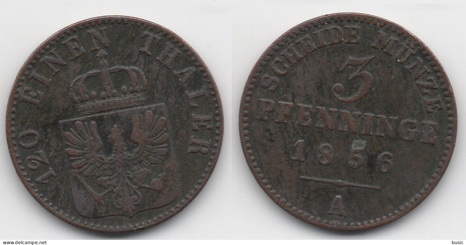 + ALLEMAGNE + 3 PFENNIG 1856 + - Groschen & Andere Kleinmünzen