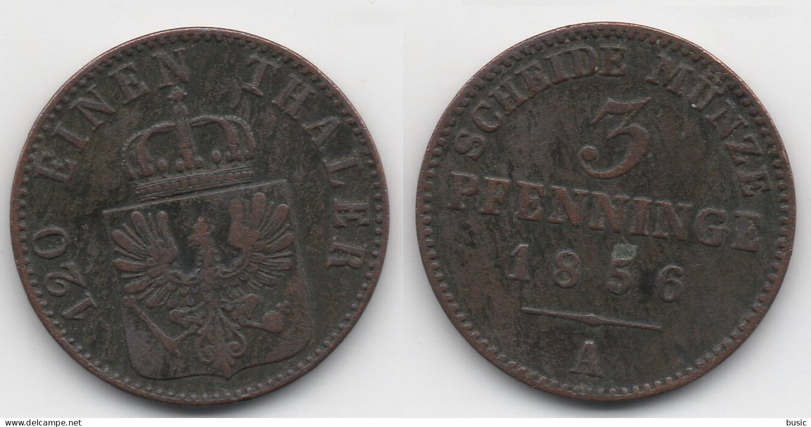 + ALLEMAGNE + 3 PFENNIG 1856 + - Piccole Monete & Altre Suddivisioni