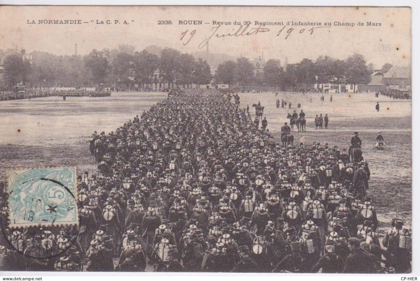 MILITARIA - REVUE DU 39 ° REGIMENT D'INFANTERIE AU CHAMP DE MARS A ROUEN - 1905 - Regimente