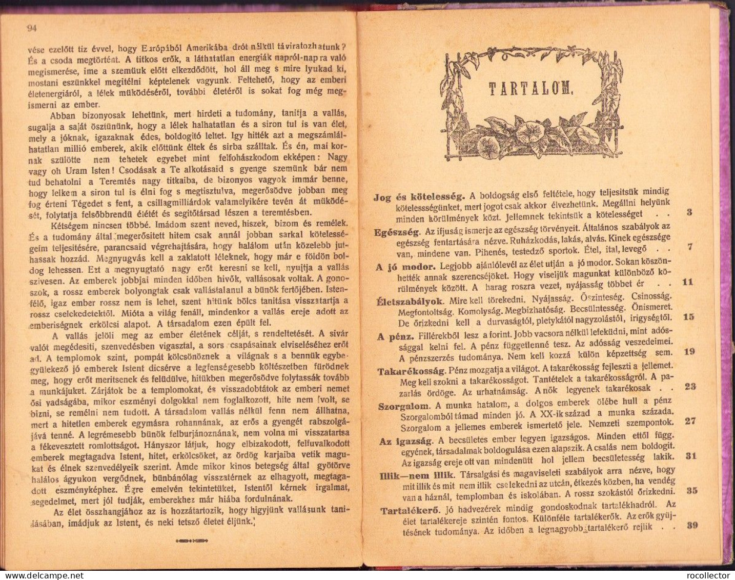 Az élet könyve az ifjúság és a nép számára – 40 éves jubileumi kiadás díszes dombornyomott kötésben 1912 Dolinay Gyula