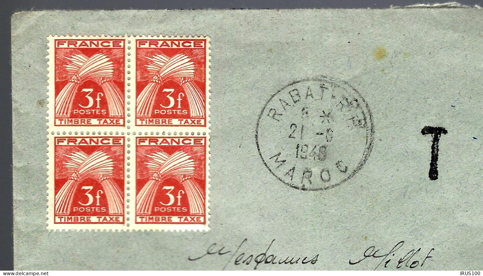 TAXE FRANCE/MAROC - FRANCHISE MILITAIRE - 1948 - POUR FRESSE  Sur MOSELLE (VOSGES) -  - Covers & Documents