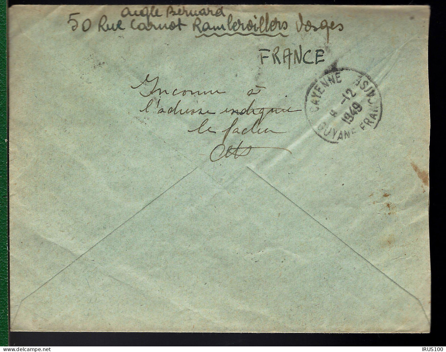 RECOMMANDÉ RAMBERVILLERS - 1943 - 1ÈRE LIAISON DIRECTE PARIS / CAYENNE - RETOUR... - Covers & Documents