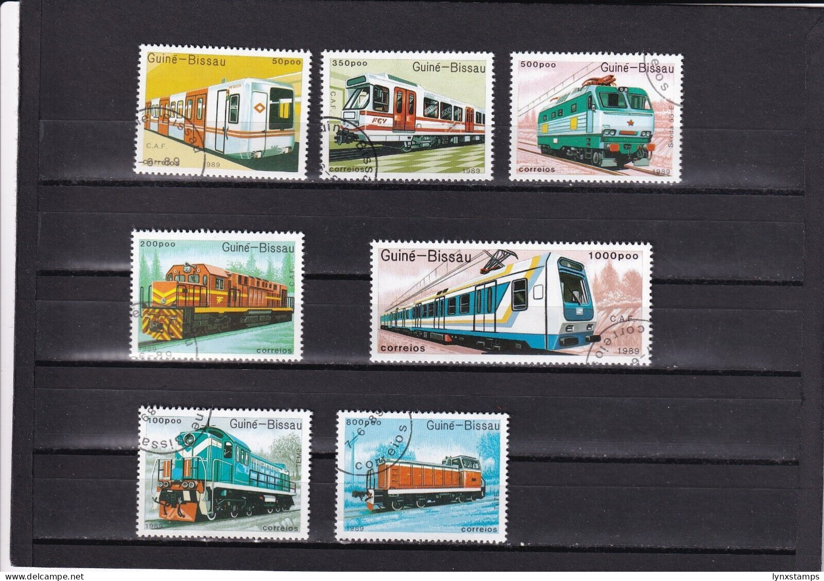 SA03 Guinea Bissau 1989 Trains Used Stamps - Treni