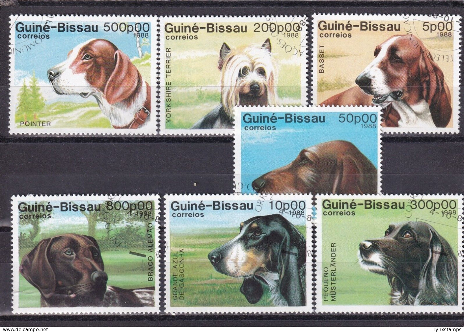 SA03 Guinea Bissau 1988 Dogs Used Stamps - Chiens
