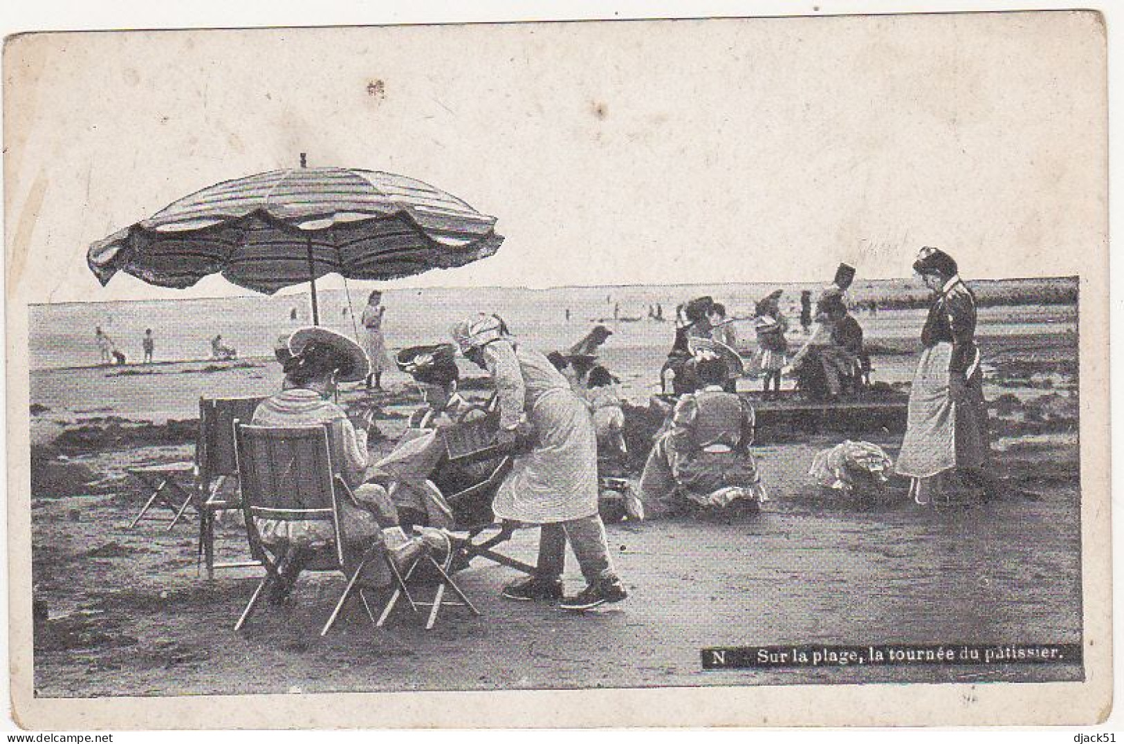 Sur La Plage, La Tournée Du Pâtissier / Années 1910 - Marchands Ambulants