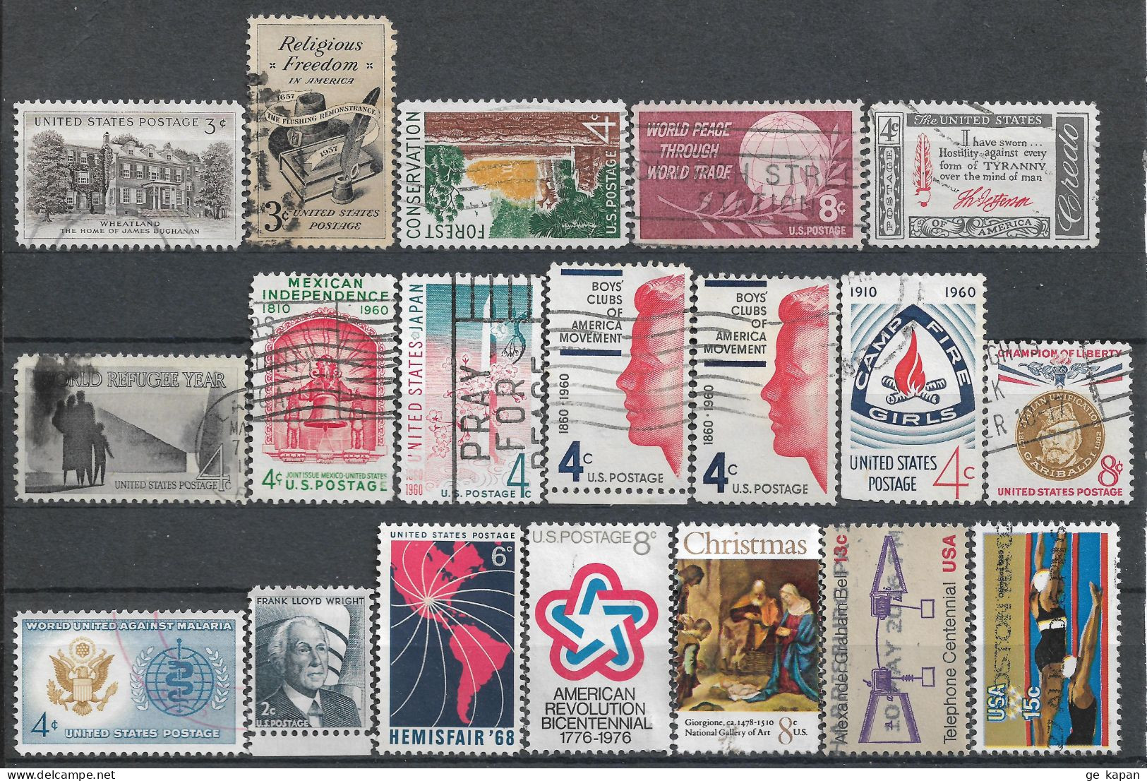 1956-1979 US POSTAGE SET OF 19 USED STAMPS - Oblitérés