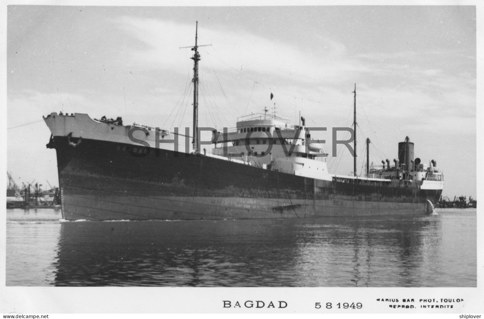 Pétrolier Français BAGDAD - Carte Photo éditions Marius Bar - Bateau/ship/schiff - Petroleros