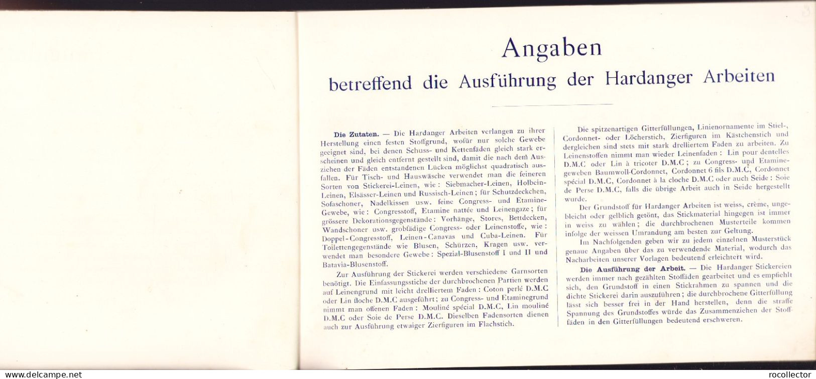 Hardanger Arbeiten Cca 1910 Bibliothek DMC 681SPN - Libros Antiguos Y De Colección