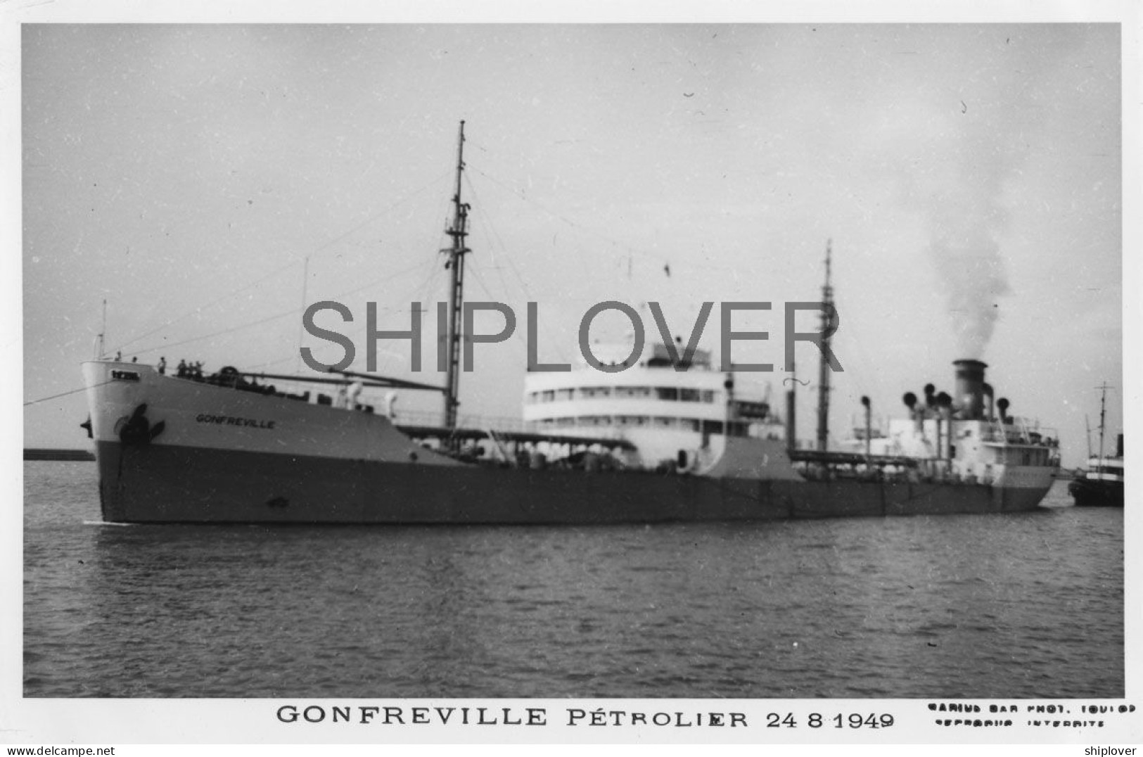 Pétrolier Français GONFREVILLE - Carte Photo éditions Marius Bar - Bateau/ship/schiff - Tankers