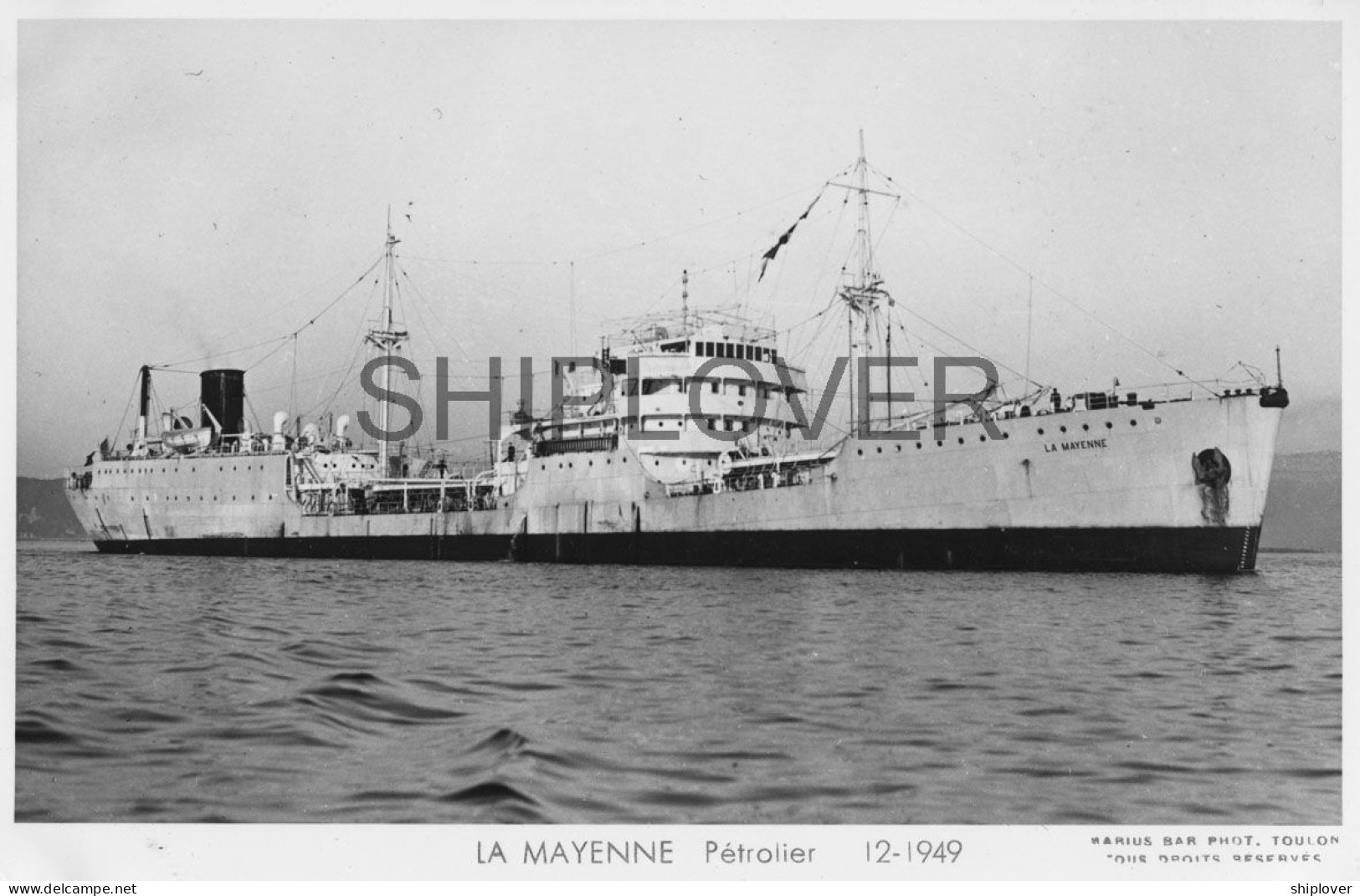 Pétrolier Français LA MAYENNE - Carte Photo éditions Marius Bar - Bateau/ship/schiff - Tanker