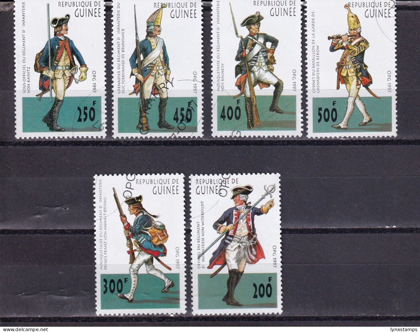 SA03 Equatorial Guinea 1997 Prussian Infantry Uniforms Used Stamps - Equatorial Guinea