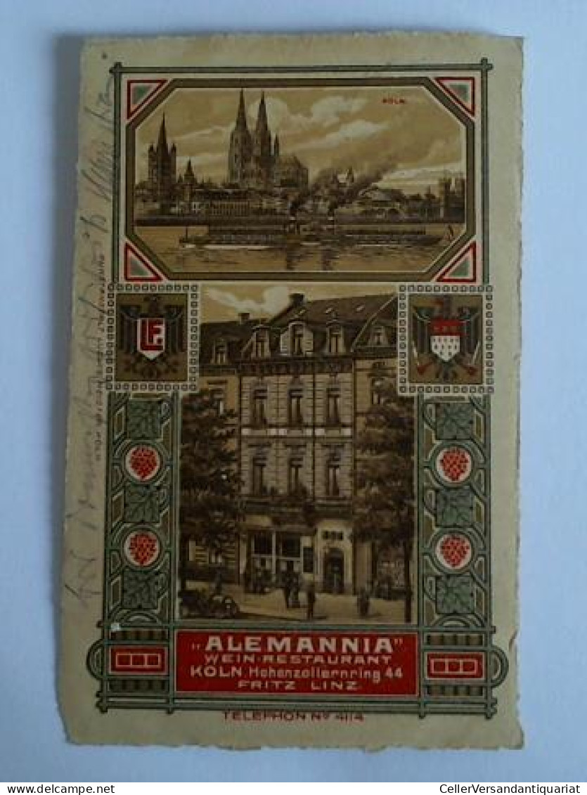 1 Ansichtskarte: Köln (Stadtansicht Vom Rhein Aus Gesehen) - 'Alemannia' Wein-Restaurant, Köln, Hohenzollernring 44 -... - Non Classés