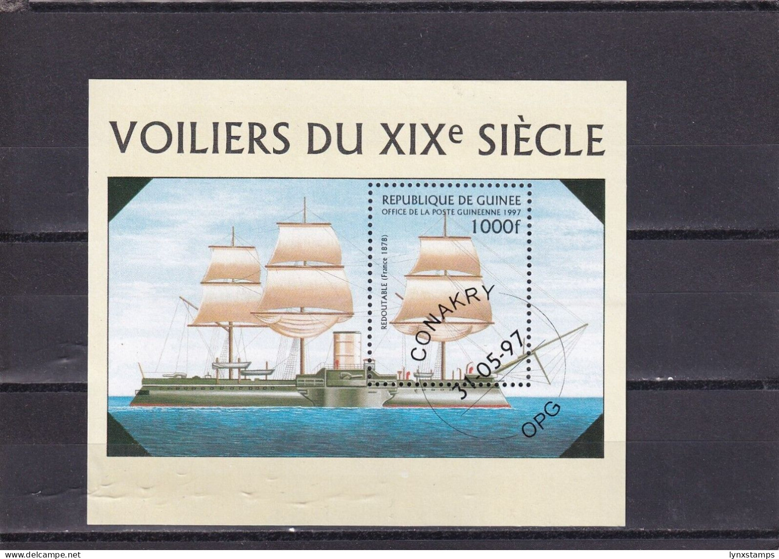 SA03 Guinea 1997 The 19th Century Warships Used Minisheet - Ships