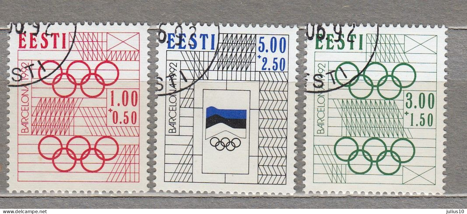 ESTONIA 1992 Olympic Games Barcelona Used(o) Mi 180-182 # Est284 - Estonia