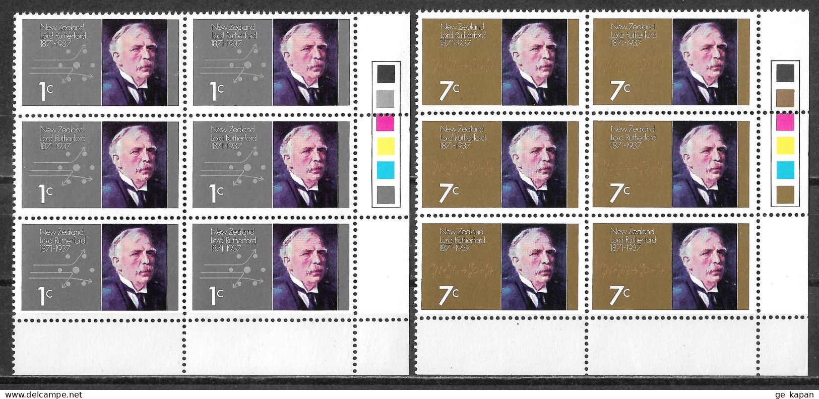 1971 NEW ZEALAND Complete Set Of 2 Blocks Of 6 MNH OG Stamps (Scott # 487,488) CV $5.40 - Unused Stamps