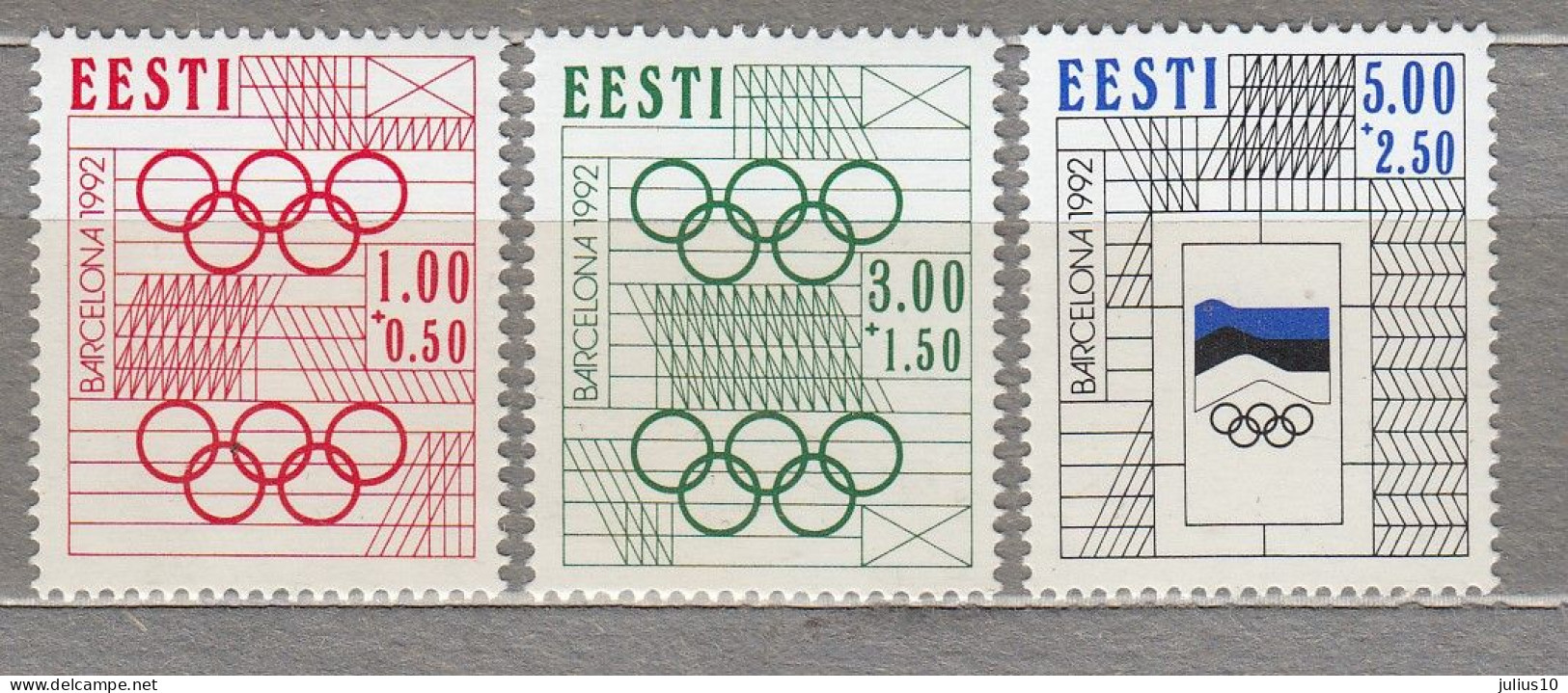 ESTONIA 1992 Olympic Games Barcelona MNH(**) Mi 180-182 # Est285 - Estonia