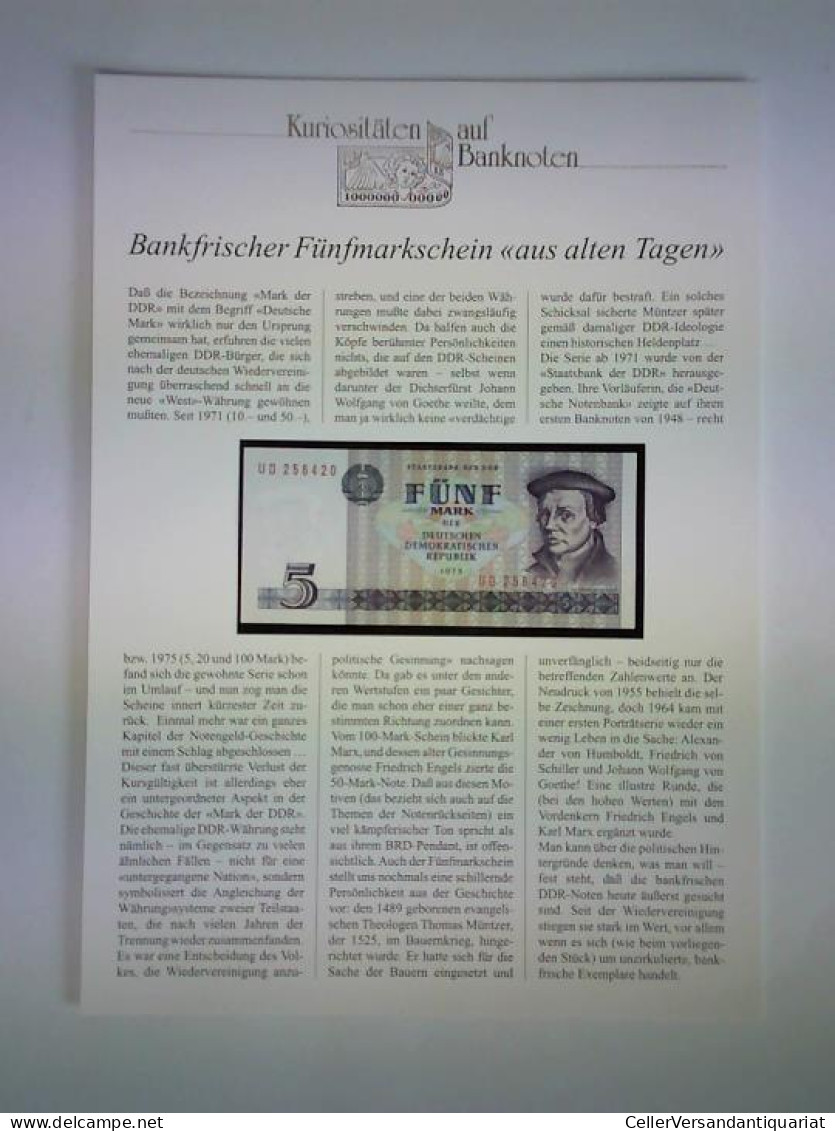 Kuriositäen Auf Banknoten - Bankfrischer Fünfmarkschein 'aus Alten Tagen' Von (DDR-Fünfmarkschein) - Unclassified