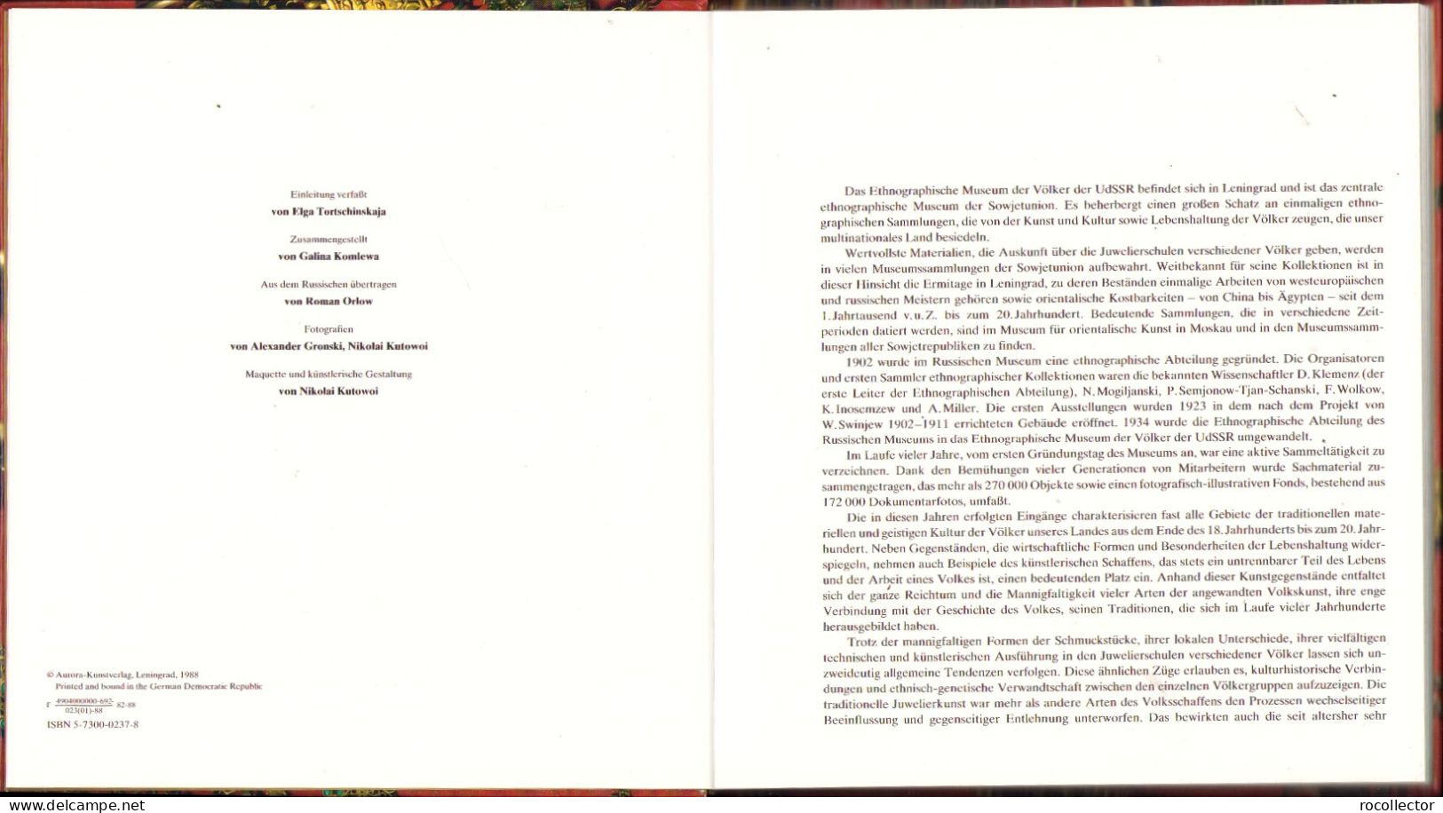 Juwelier-erzeugnisse Zusammengestelt Von Galina Komleva 1988 Ethnographisches Museum Der Völker Der UdSSR Leningrad - Libros Antiguos Y De Colección