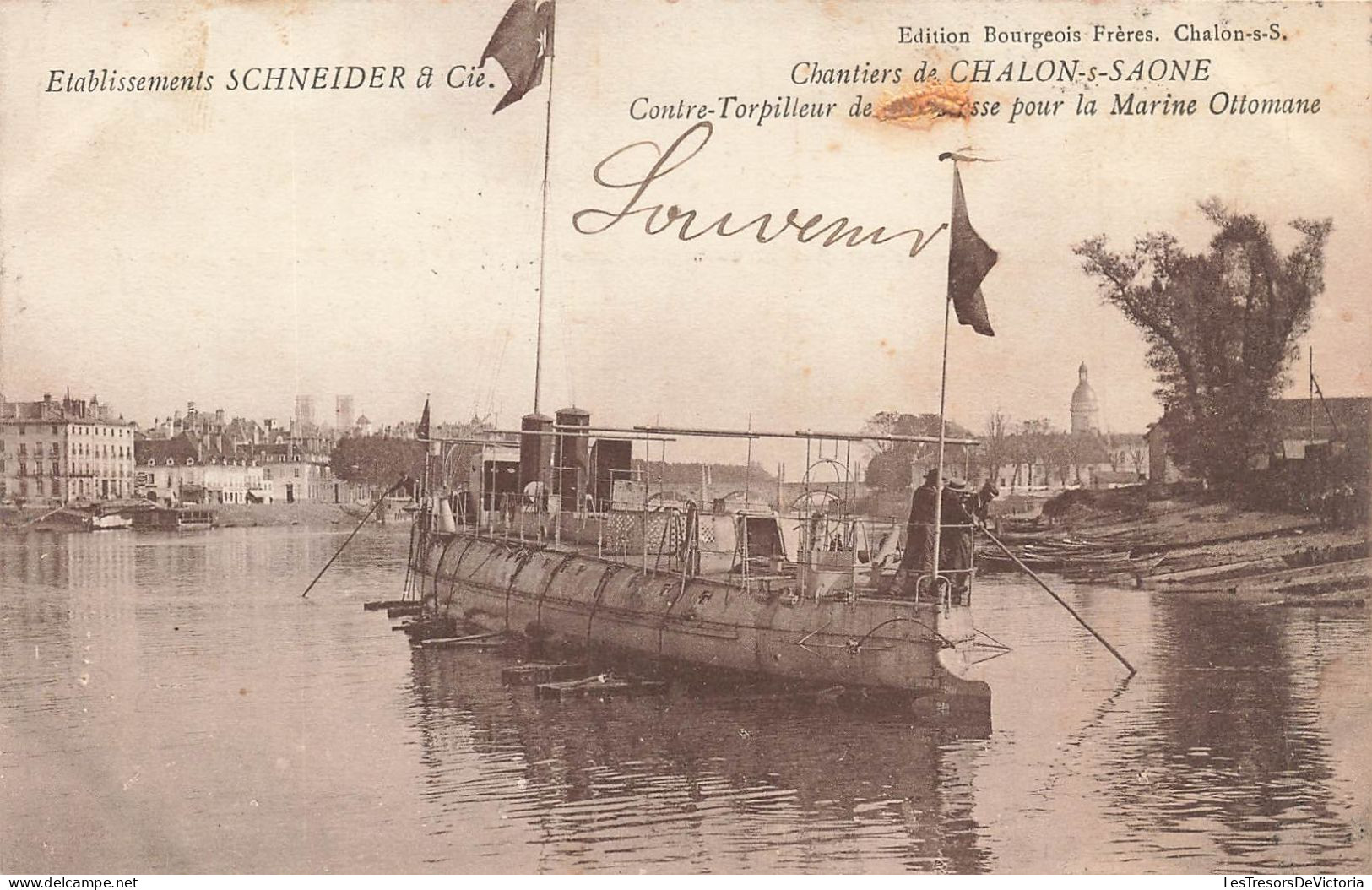 FRANCE - Châlon Sur Saône - Chantiers - Contre-Torpilleur Pour La Marine Ottomane - Carte Postale Ancienne - Chalon Sur Saone