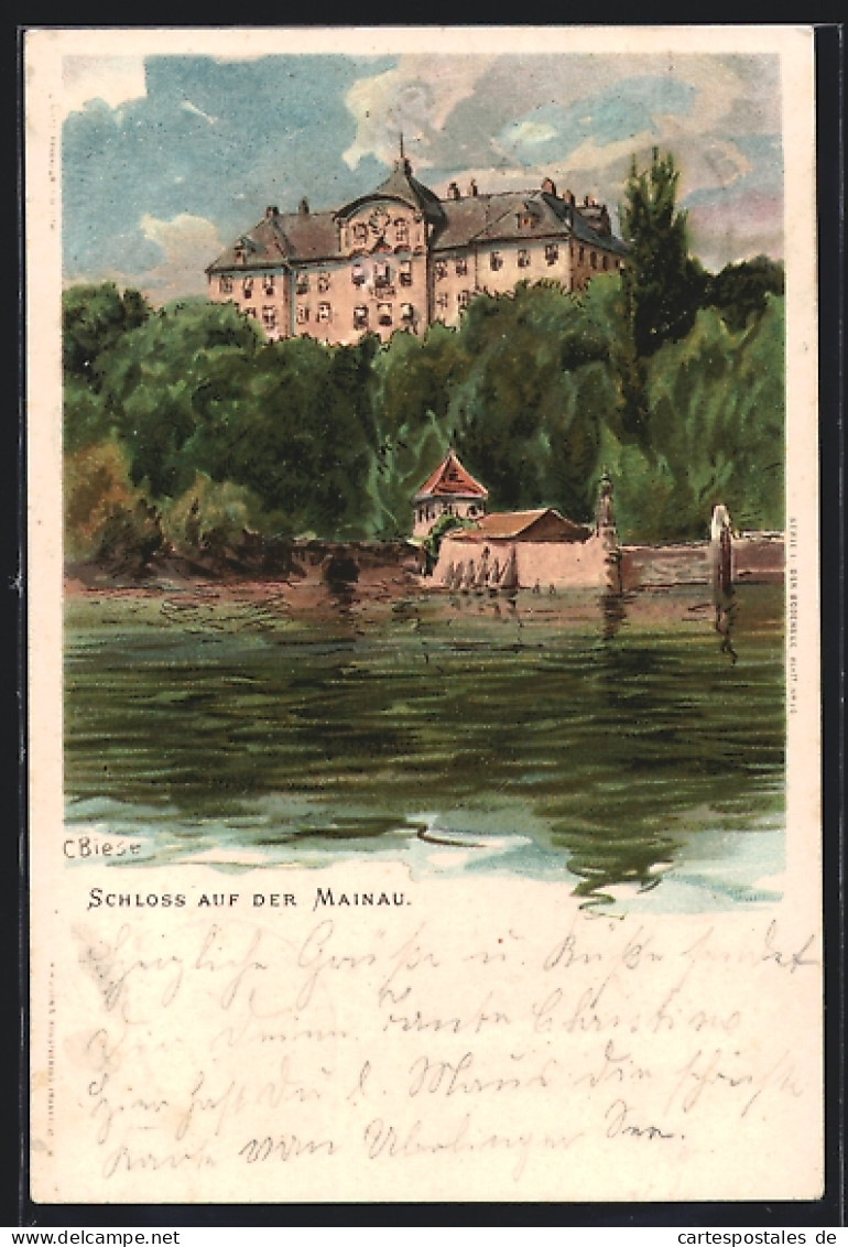 Künstler-AK Carl Biese: Schloss Auf Der Mainau  - Autres & Non Classés
