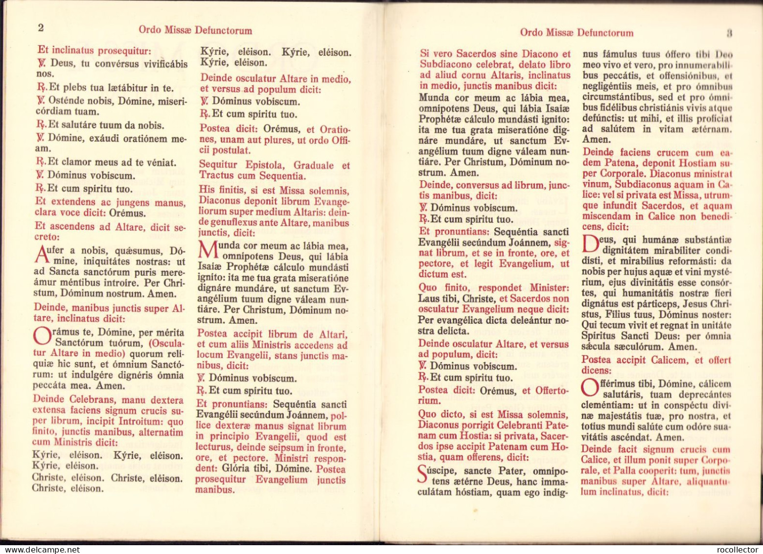 Missae Defunctorum. Ex Missali Romano desumptae. Accedit Ritus Absolutionis pro defunctis ex rituali romano .. 1963