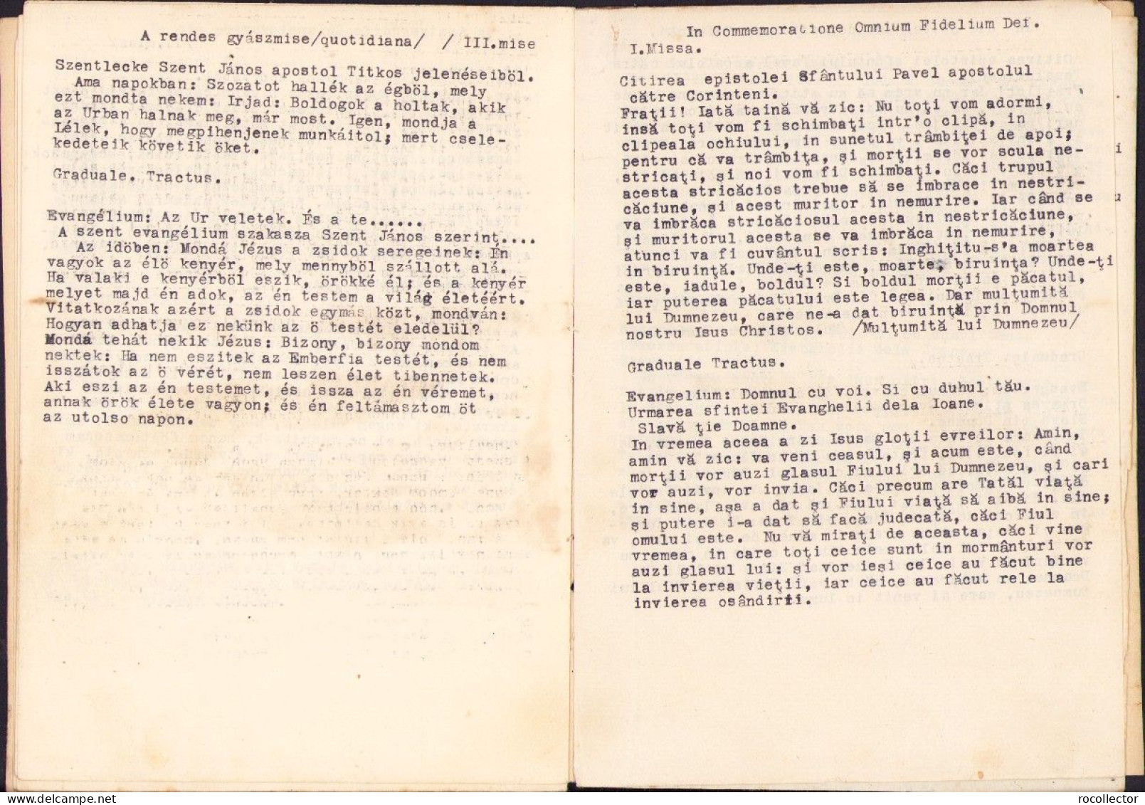 Missae Defunctorum. Ex Missali Romano desumptae. Accedit Ritus Absolutionis pro defunctis ex rituali romano .. 1963