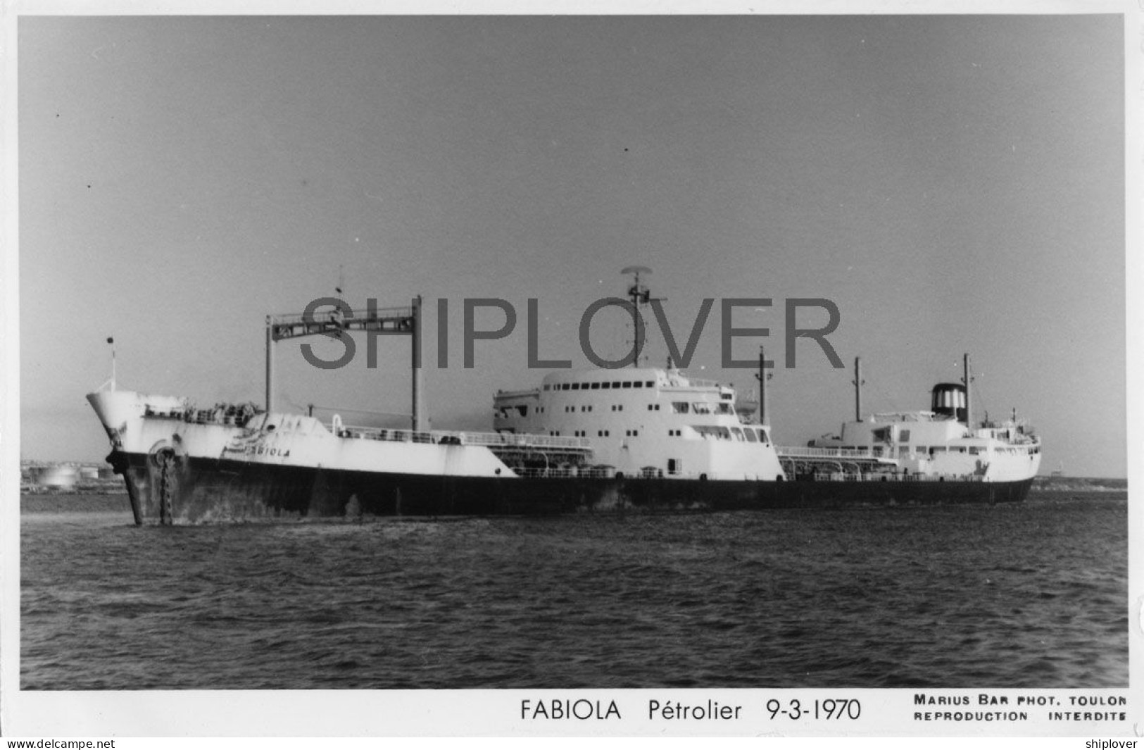 Pétrolier Français FABIOLA - Carte Photo éditions Marius Bar - Bateau/ship/schiff - Tankers