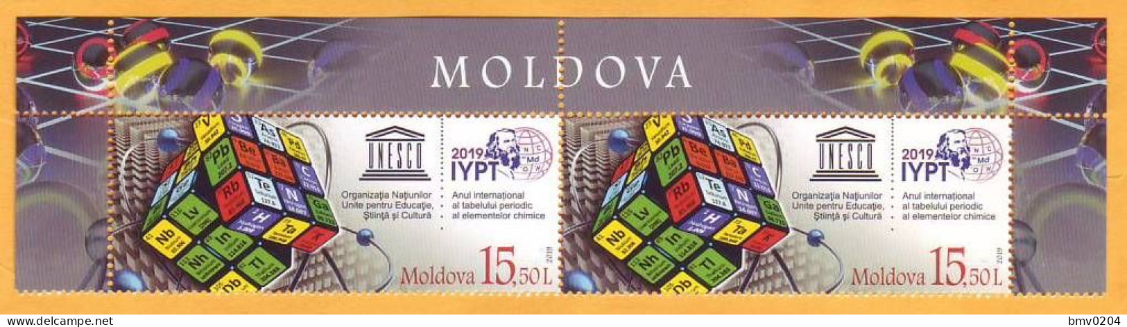 2019 Moldova Moldavie  International Year. Mendeleev. Russia. Periodic Table. UNESCO 2v Mint - UNESCO