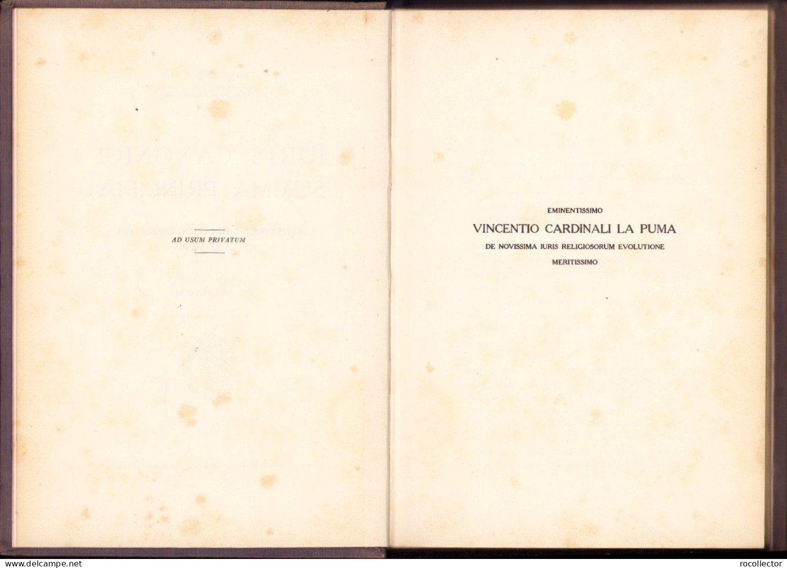 Iuris Canonici Summa Principia Seu Breves Codicis Iuris Canonici Commentarii Scholis Accomodati Libri II Pars II 1937 - Old Books