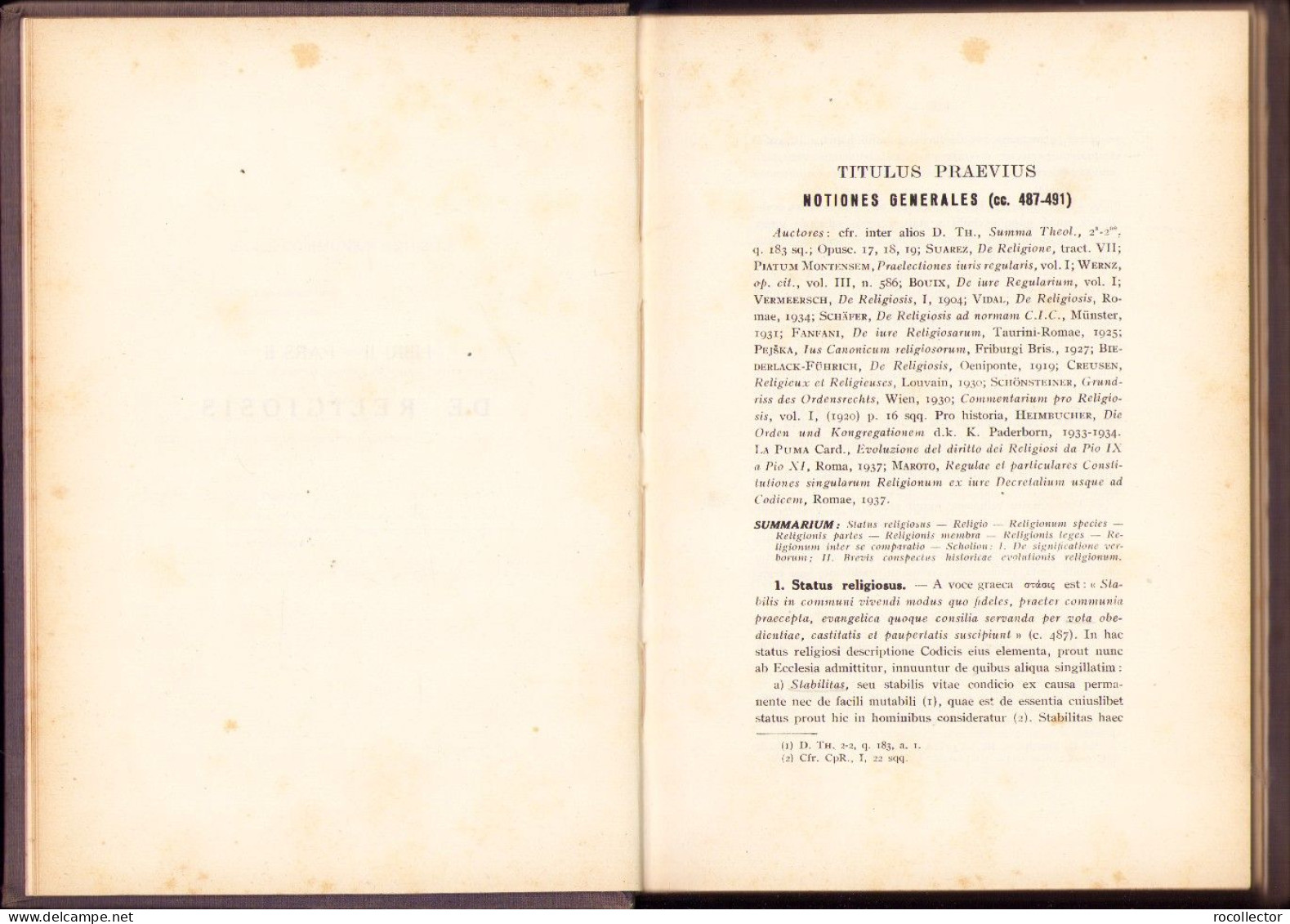 Iuris Canonici Summa Principia Seu Breves Codicis Iuris Canonici Commentarii Scholis Accomodati Libri II Pars II 1937 - Old Books