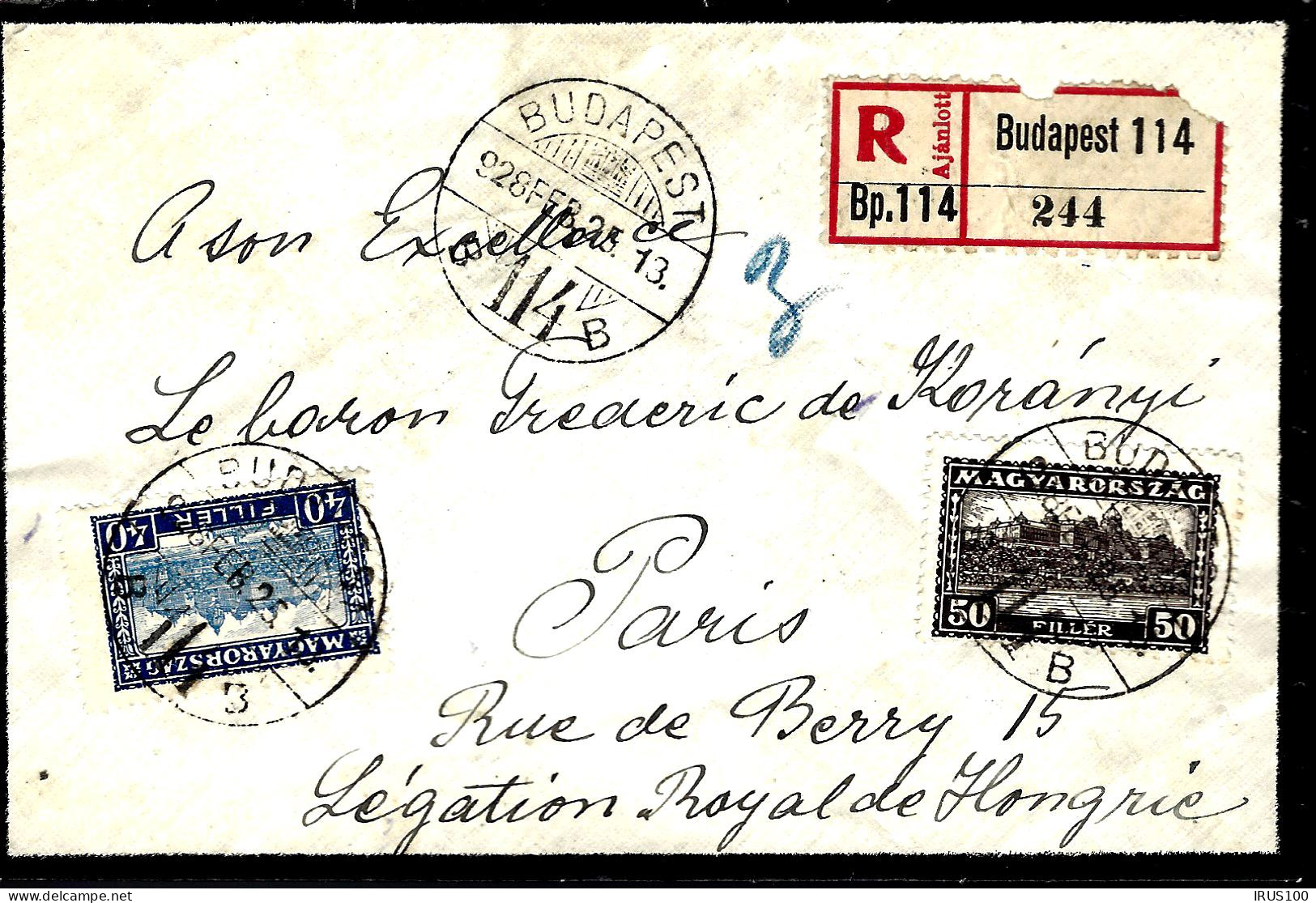 HONGRIE 1925 - LETTRE EN RECOMMANDÉ DE BUDAPEST - BELLE PRÉSENTATION - Cartas & Documentos