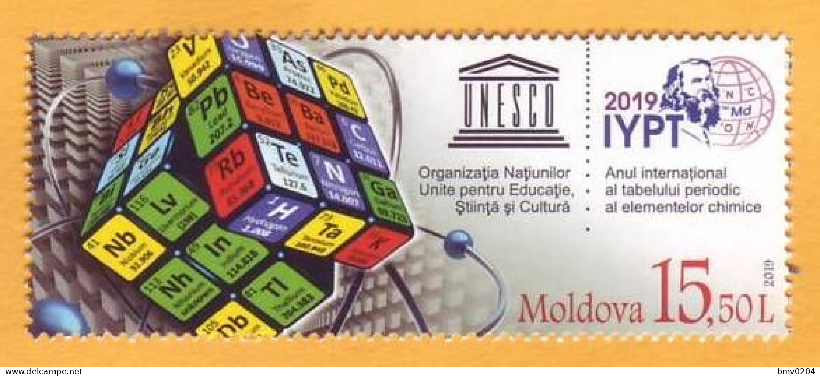 2019 Moldova Moldavie International Year. Mendeleev. Russia. Periodic Table. UNESCO 1v Mint - UNESCO