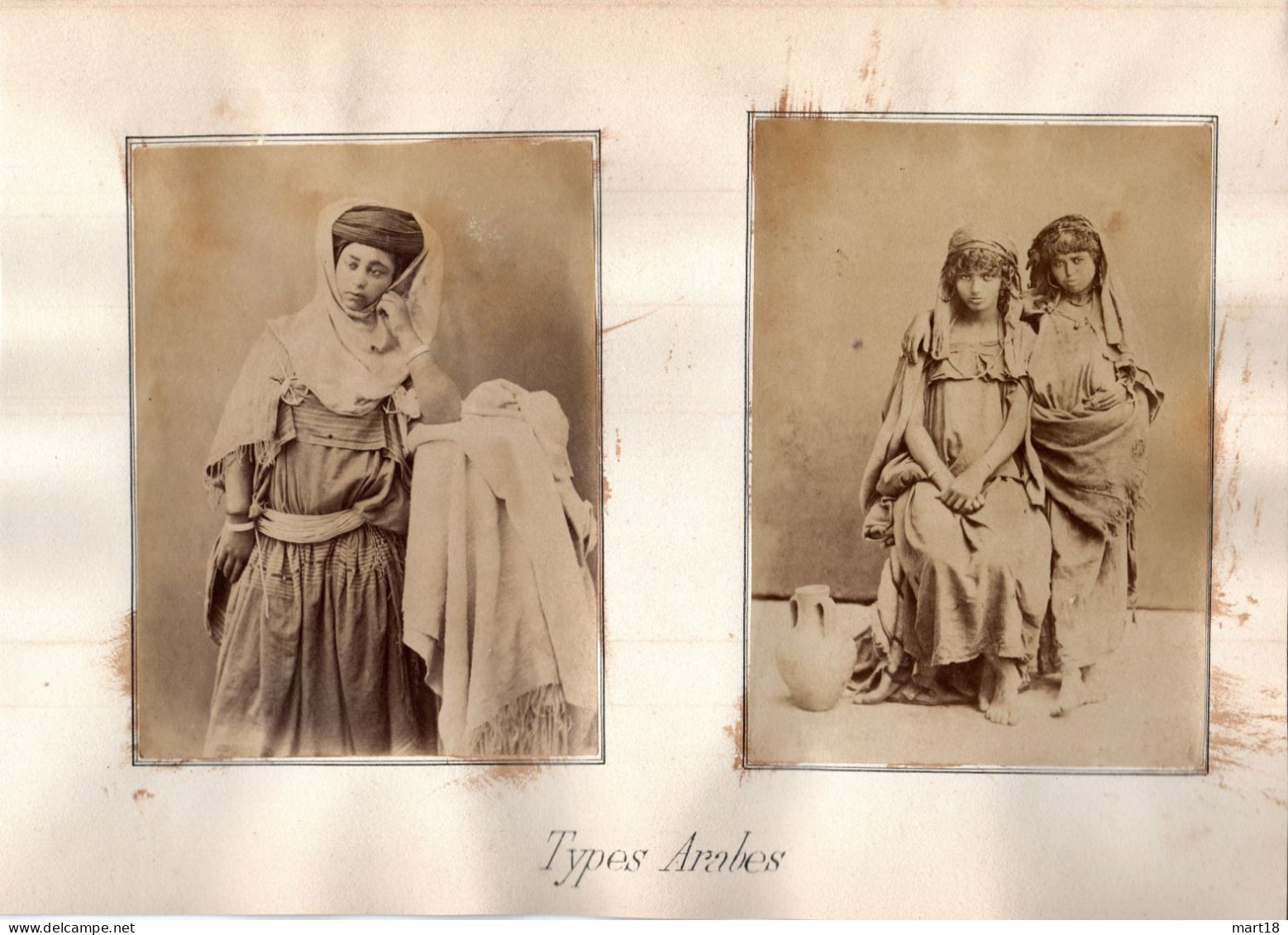 2 Photos Originales - Types Arabes TUNIS - Tunisie 1882 - Pas Cartes Postales - - Túnez