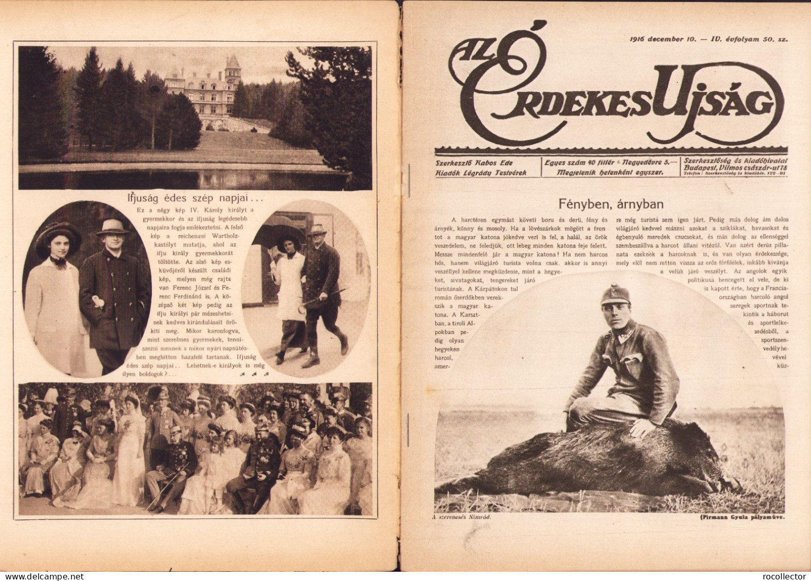 Az Érdekes Ujság 50/1916 Z490N - Geografia & Storia